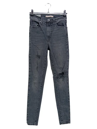 LEVIS Damen Destroyed Jeans 721 High Rise Skinny Grau W26/34 XS