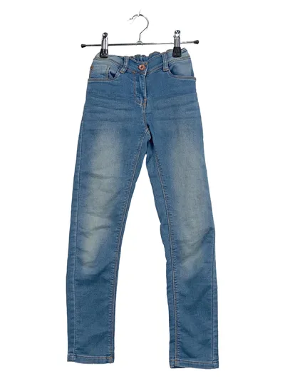 YIGGA Mädchen Jeans Slim Fit Gr. 134 Hellblau Used Look Stretch