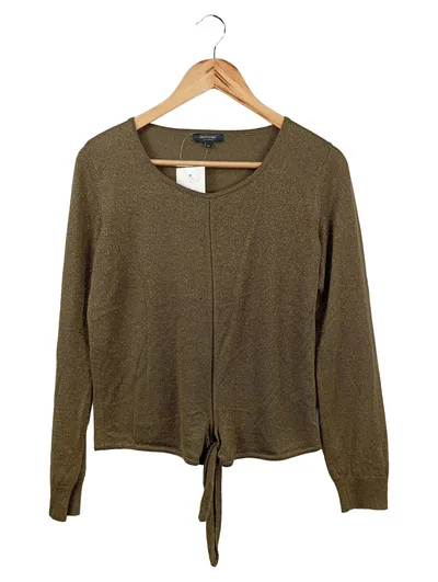 CLAUDIA STRäTER Damen Pullover Gr. 34/XS Grün Glitzer Bindedetail