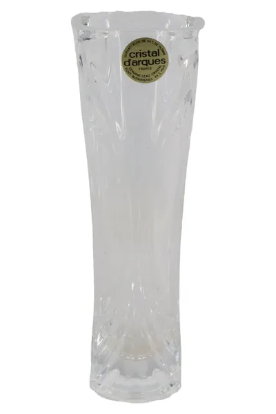 CRISTAL D ARQUES Vase Elegant Transparent Glas 17cm Strukturmuster Blumenvase