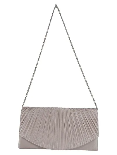 JAKES Damen Clutch Elegant Grau Abendtasche Party mit Kette