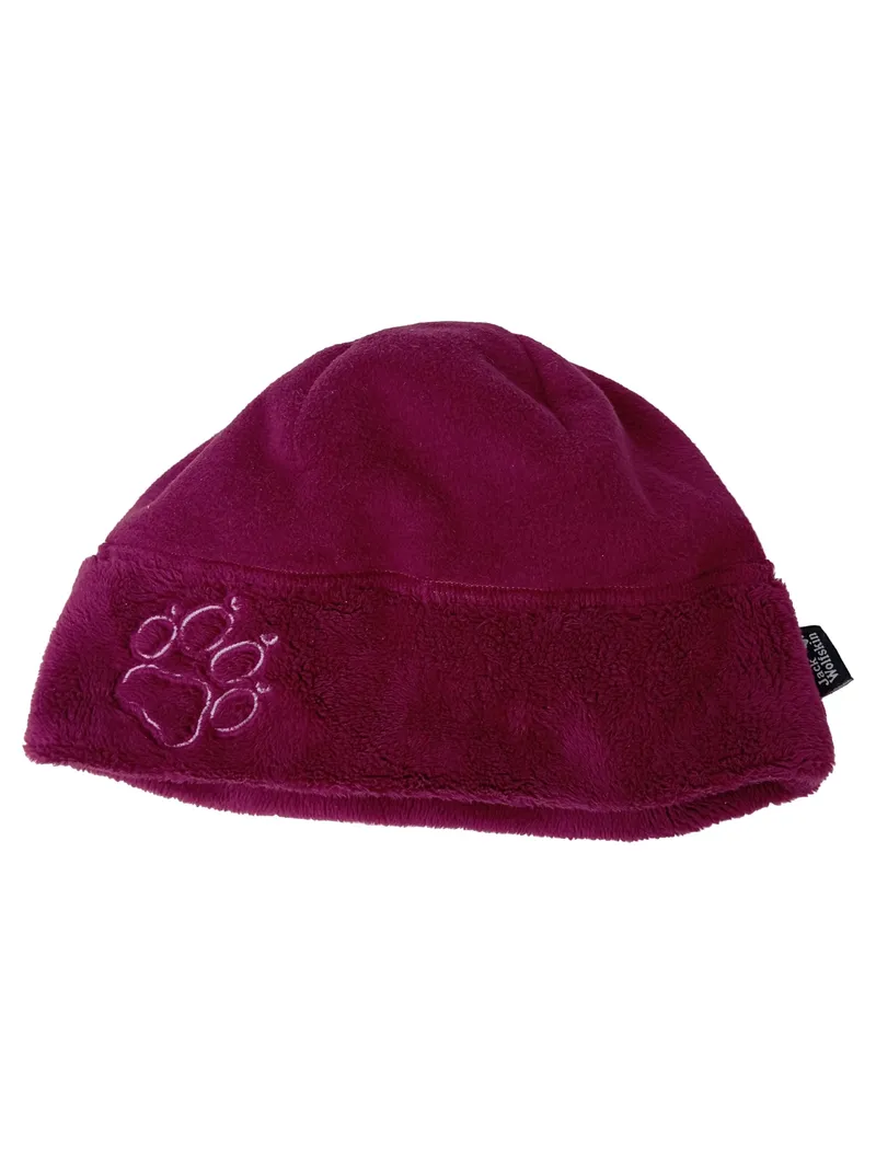 JACK WOLFSKIN Damen Mütze Gr. M Rot Fleece Beanie Outdoor Casual 1