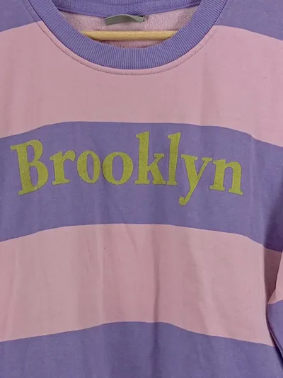 ONLY Brooklyn Pullover Damen Gr. S gestreift rosa lila Cropped Sweatshirt