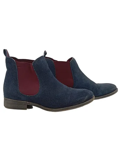 Tamaris Chelsea Boots Damen Stiefelette Blau Wildleder Gr. 37
