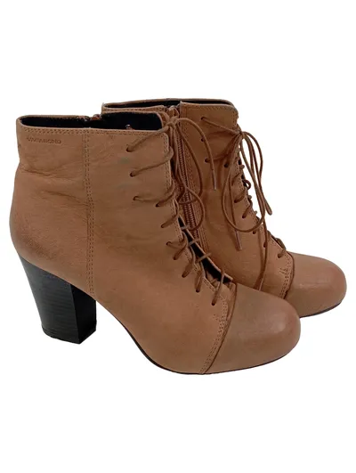 VAGABOND Stiefelette Damen Gr. 38 Braun Vintage Elegant Schnürstiefelette