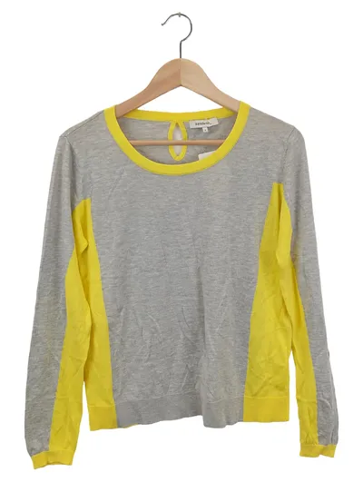 SANDWICH_ Damen Pullover Langarm Grau Baumwolle Modal Gr. 36 S