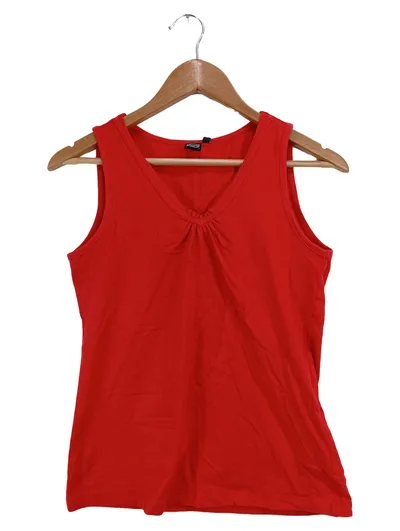 CECILIA CLASSICS Damen Top Gr. 38/M Rot Casual V-Ausschnitt