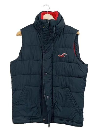 Hollister Herren Steppweste Gr. S Blau Weste Puffer Vest Outdoor