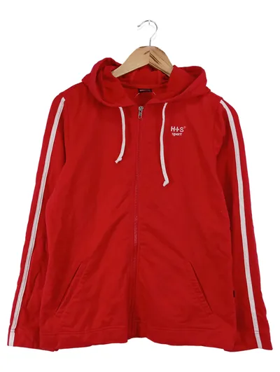 HIS Damen Trainingsjacke Gr. 38/M Rot Kapuze Sport Freizeit