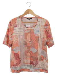 BONITA Damen T-Shirt Gr. 38/M Orange Florales Muster Kurzarm Casual 1