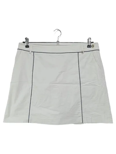 GOLFINO Damen A-Linienrock Gr. 46/3XL Weiß Preppy Elegant Baumwolle