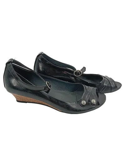 VAGABOND Damen Wedges Peep-Toe Mary Jane Schwarz Gr. 37 Elegant Klassisch