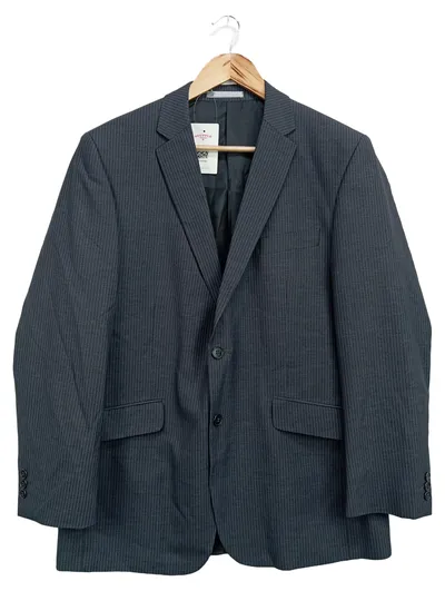 BURTON Herren Sakko Anzugjacke Grau Gestreift Gr. 52/XL Business Elegant