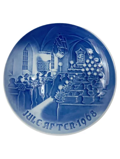 B&G COPENHAGEN PORCELAIN Wandteller Juleaften 1968 Blau Klassisch 18cm