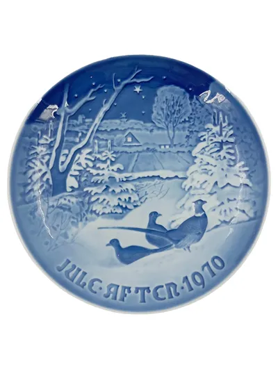 B&G COPENHAGEN Sammelteller Jule-After 1970 Fasan Winterlandschaft Porzellan