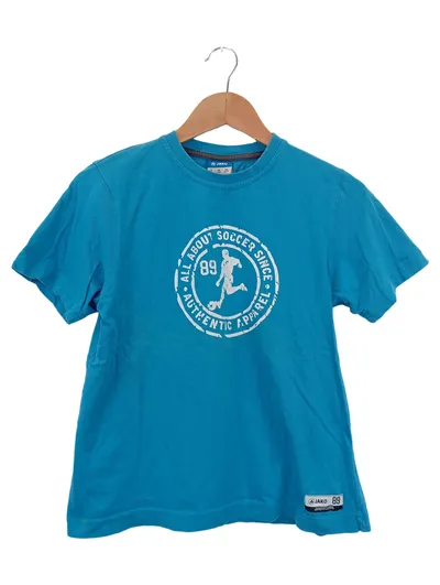 JAKO T-Shirt Kinder Gr. 140 Blau Sportlich mit Soccer Print
