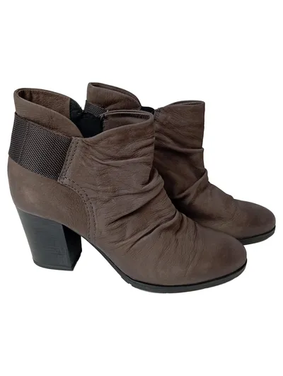 FLARE & BRUGG Damen Stiefelette Gr. 38 Braun Elegant Vintage Reißverschluss
