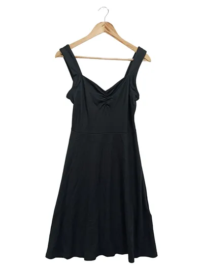 ANNA FIELD Damen Freizeitkleid Gr. 36/S Schwarz Klassisch Elegant Midikleid