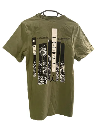 Jordan T-Shirt Herren Gr. XS Oliv Logo-Print Streetwear Baumwolle