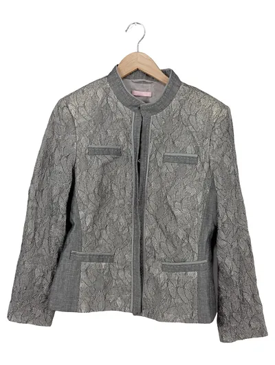 BASLER Damen Blazer Gr. 40/L Grau Elegant Klassisch Modern