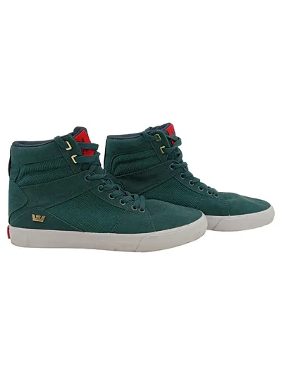 Supra Herren High-Top Sneaker Skytop Grün Gr. 42 Canvas Skaterschuh