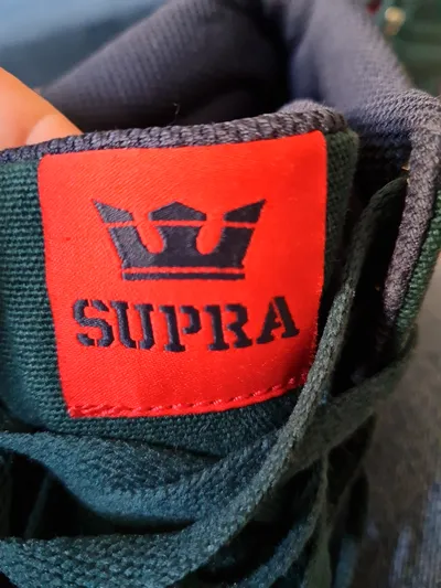 Supra Herren High-Top Sneaker Skytop Grün Gr. 42 Canvas Skaterschuh