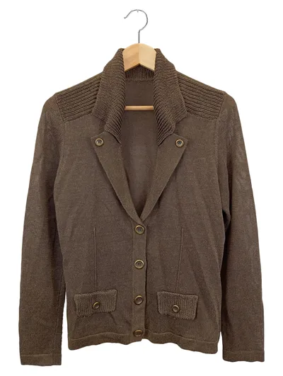 BONITA Damen Strickjacke Braun Gr. 40/M Klassisch Elegant Leinen Viskose