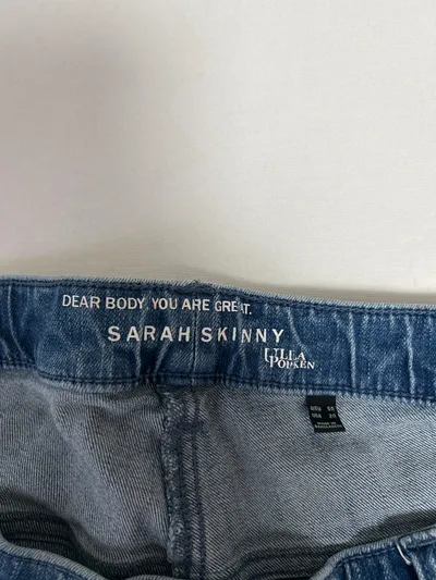 Ulla Popken Sarah Skinny Jeans Damen Gr. 50 Blau Destroyed Look