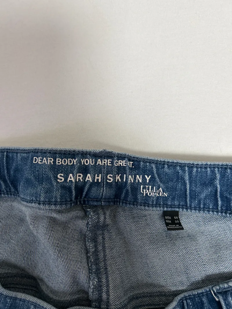 Ulla Popken Sarah Skinny Jeans Damen Gr. 50 Blau Destroyed Look 2