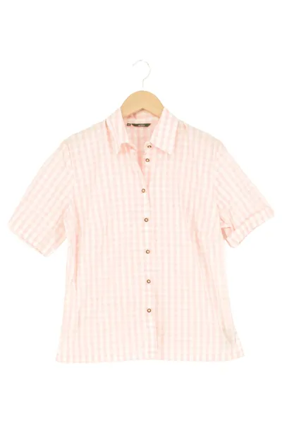 ARIDO Damen Bluse Gr. 42/XL Rosa Kariert Klassisch Vintage Baumwolle