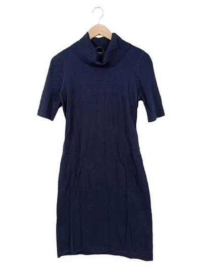 BASLER Damen Blusenkleid Gr. 42/XL Blau Klassisch Elegant Viskose Polyamid