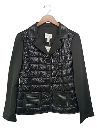 MONA Damen Steppjacke Gr. 40/M Schwarz Elegant Nieten Klassisch