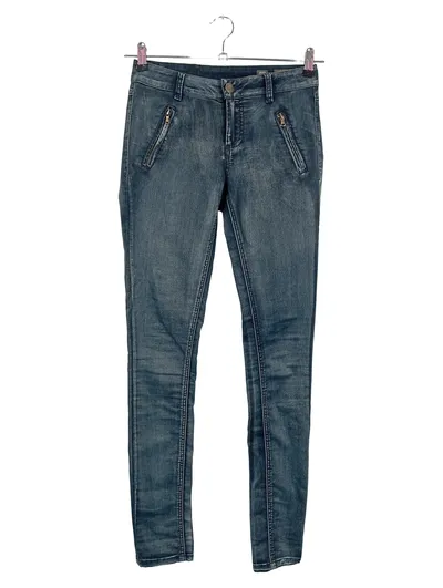 CREAM Damen Jeans Slim Fit W27/36 Blau Casual Reißverschluss-Details