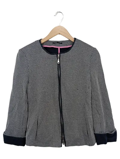 BASLER Blazer Damen Gr. 36/S Schwarz Elegant Business 3/4-Arm Grafik