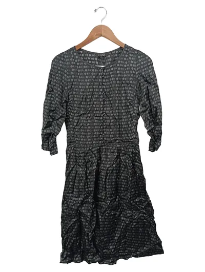 CLAUDIE PIERLOT A-Linien Kleid Punkte 3/4 Arm Elegant Schwarz XXS