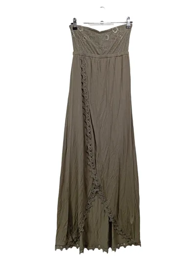 BUFFALO Damen Sommerkleid Gr. 36/S Braun Feminin Elegant Midikleid