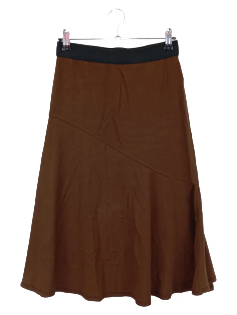 BY MALENE BIRGER Damen A-Linienrock Gr. 34/XS Braun Elegant Midirock 1