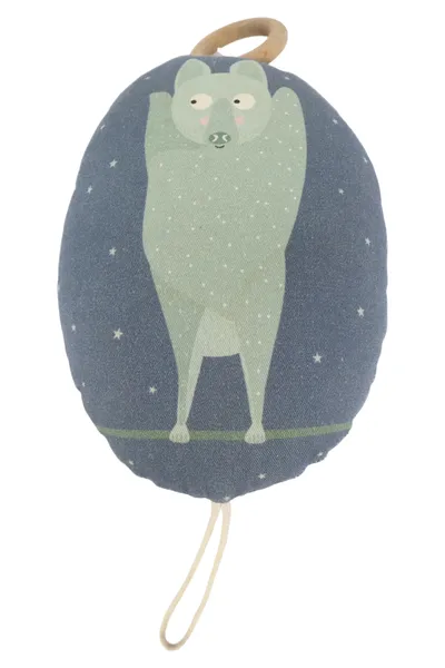 Ava&Yves Baby Spieluhr Bär Blau Sterne 20cm Baumwolle Holzring