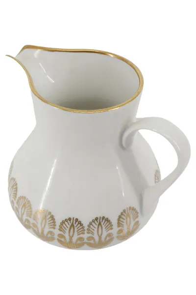 WEIMAR PORZELLAN Milchkännchen Harmonie Vintage Porzellan Weiß Blumen 9.5cm