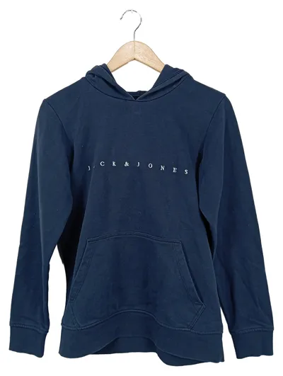 JACK & JONES Kinder Kapuzenpullover Gr. 164 Blau Logo Print Casual Sportlich