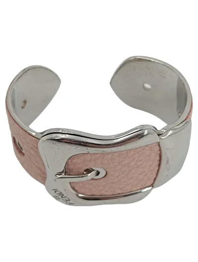 FENDT Damen Armband Rosa Leder Metall Elegant Armreif