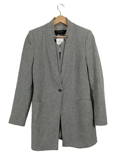 ZARA BASIC Damen Blazer Grau Business Gr. 36/S Wolle