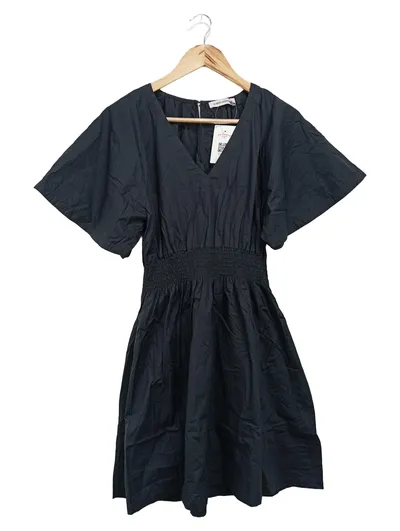 CARIN WESTER Damen Freizeitkleid Gr. 34/XS Schwarz Klassisch Elegant Baumwolle
