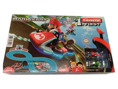 Carrera Autorennbahn Mario Kart First Set 2.4m mit Mario & Peach Kinder