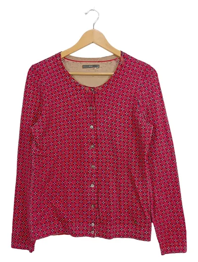 BRAX Damen Strickjacke Rot gemustert Gr. 38 Casual Baumwolle