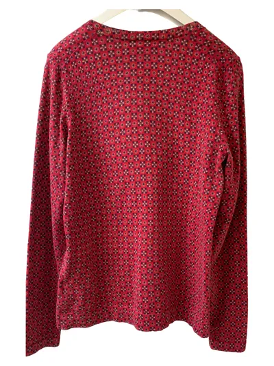 BRAX Damen Strickjacke Rot gemustert Gr. 38 Casual Baumwolle