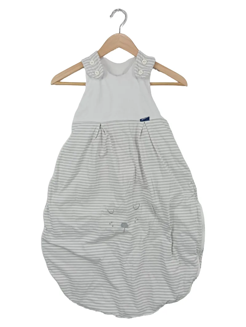 ALVI Baby Schlafsack Gr. 86/92 Weiß Gestreift Tiermotiv Baumwolle 1