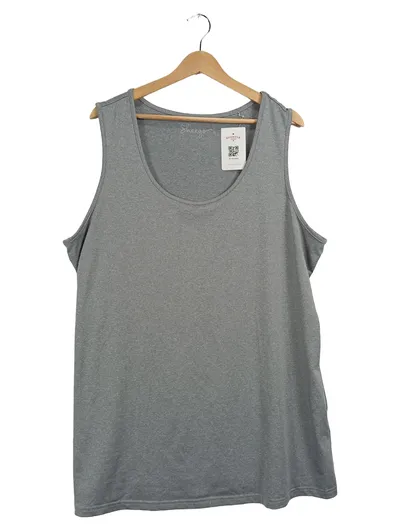 Sheego Damen Unterhemd Top Tanktop Grau Meliert Gr. 50 Basic Ärmellos