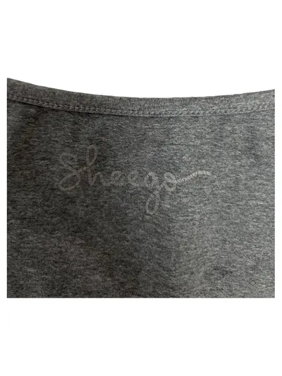 Sheego Damen Unterhemd Top Tanktop Grau Meliert Gr. 50 Basic Ärmellos
