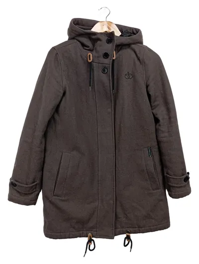 EZEKIEL Damen Winterjacke Gr. 36/S Braun Streetwear Vintage Wolle